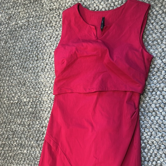 Porto San Francisco Magenta Pink Asymmetrical Midi Shift Dress Size 2 - Picture 4 of 10